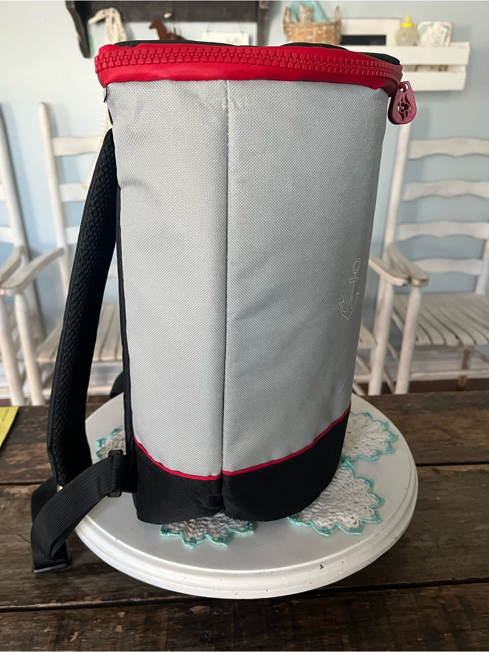 Disney Cruise Line Gray Cooler Pouch with Red Zipper - Picture 4 of 13